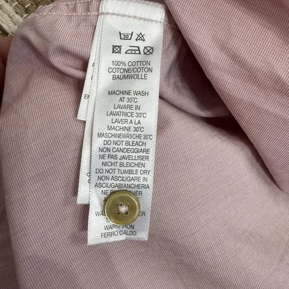 Paul Smith Shirt Mens 16 Pink Long‎ Sleeve Made in Italy Artist Stripe Cuffs